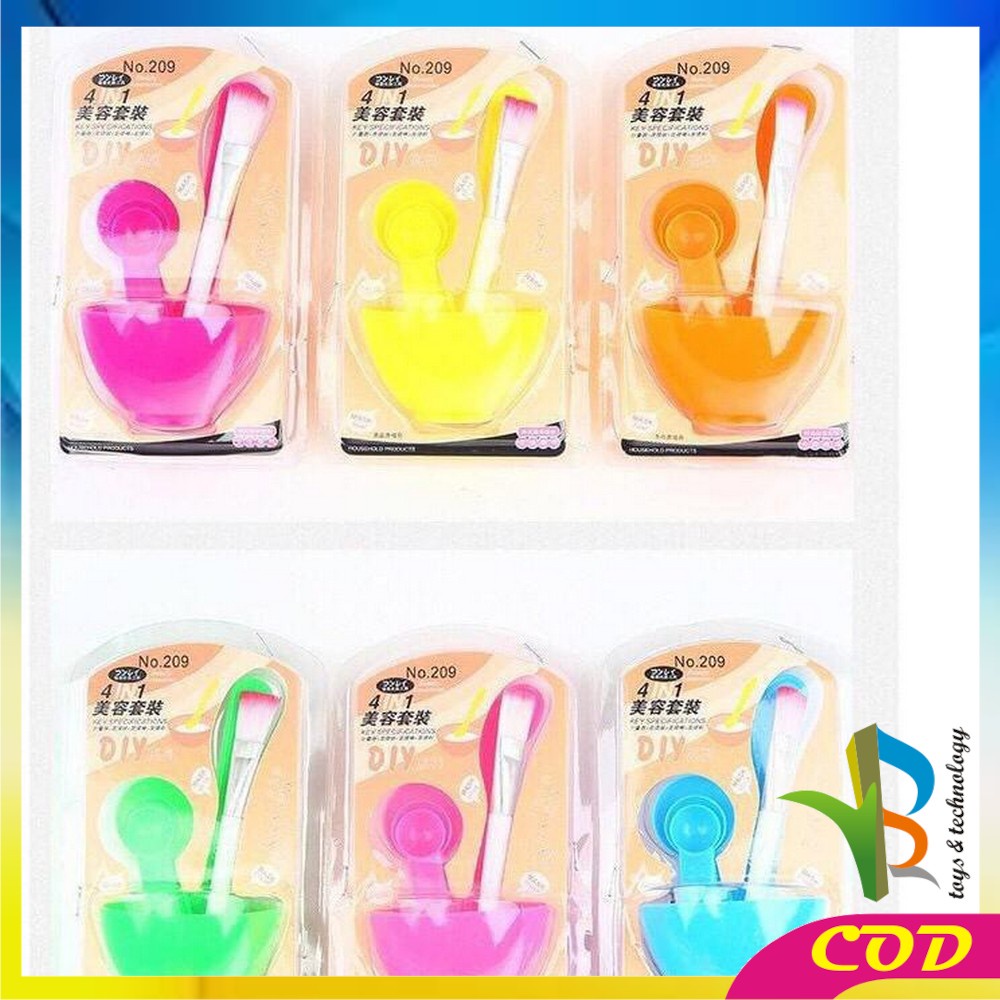 RB-K28 Mangkok Masker Set 4IN1 / Mangkuk Masker Set Plus Kuas Sendok dan Pengaduk / Mask Bowl