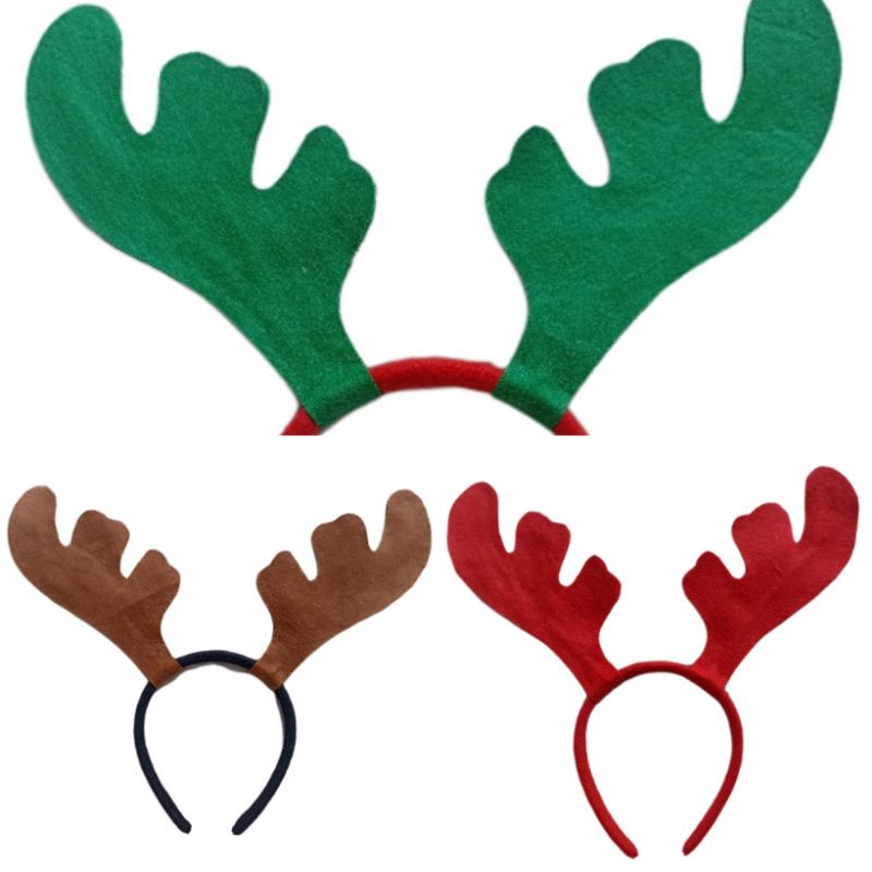 Bando Natal Dewasa Tanduk Rusa Lonceng Bunga Telinga Raindeer Deer Headband