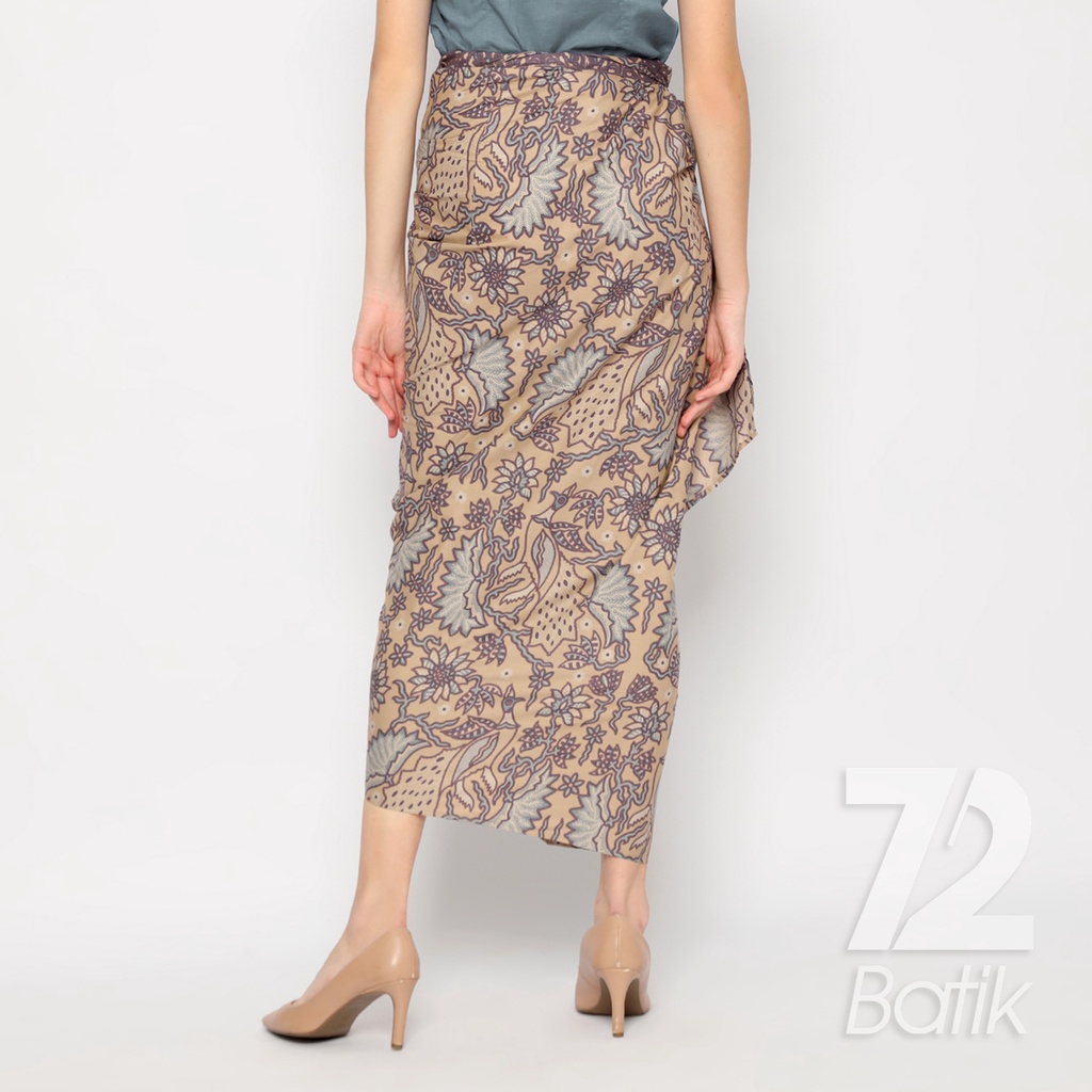 ROK BATIK SPAN Skirt Lilit Kebaya Instan Modern Wanita Motif Burung Warna Cream 722660 Cap 72 - Rok Batik Lilit Bawahan Skirt Kamen Kebaya Songket Batik Panjang Plisket Span Instan Jadi Bali Lembaran Premium Modern Untuk Wanita Kondangan