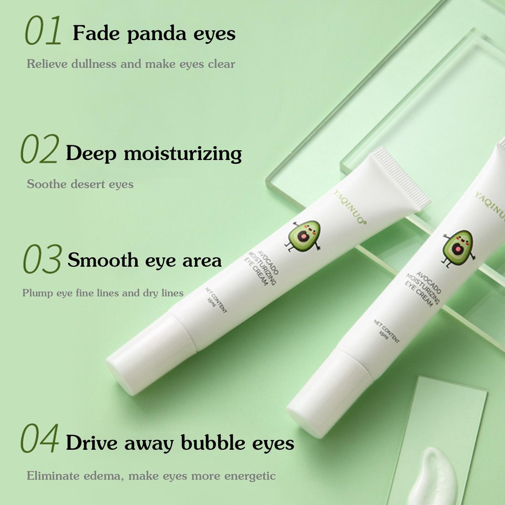 Avocado Eye Cream Elastic Moisturizing Eye Cream Remove Pouches Dark Circles Anti-Wrinkle Diminishing Eye Lines 10gr