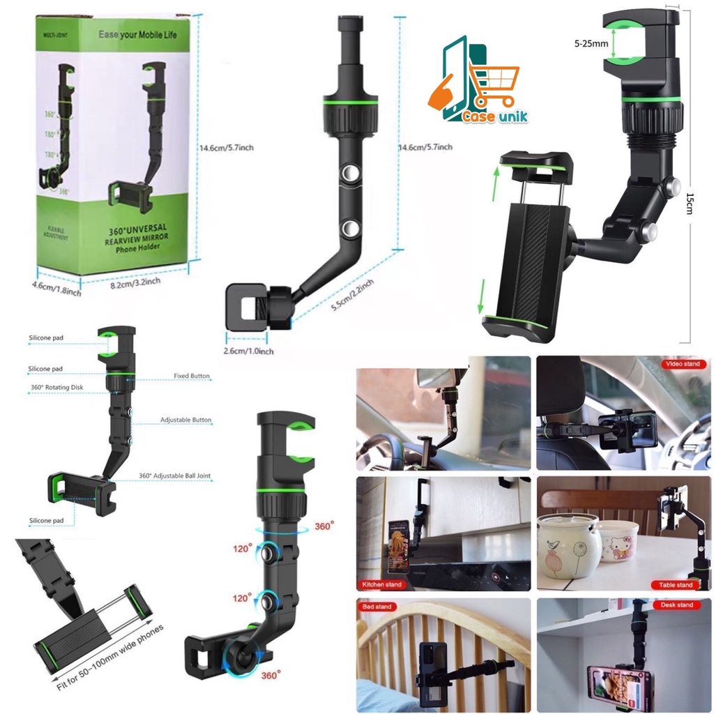 Car phone holder Original penyangga hp di mobil rearview mirror kaca tengah mobil jepitan Stand Handphone gagang spion tengah CS5052