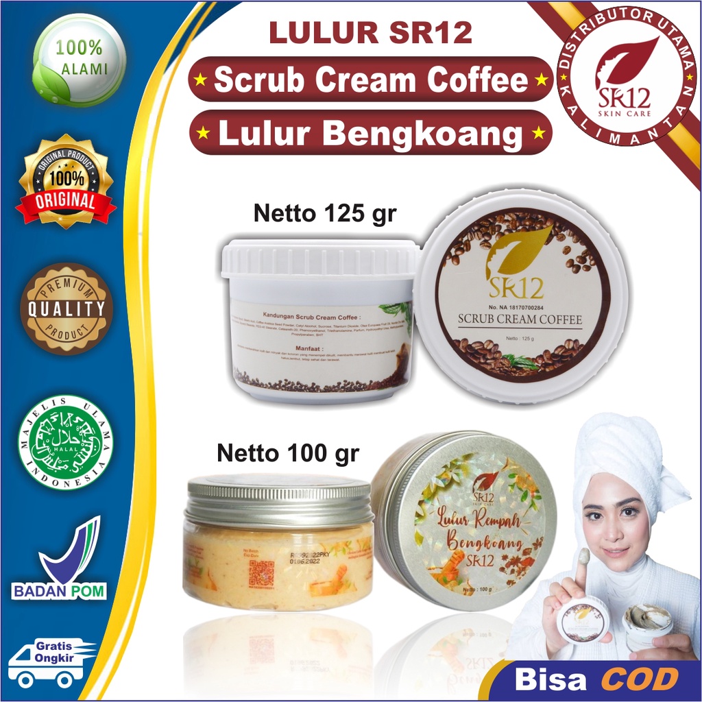 Lulur SR12 | Scrub Cream Coffee SR12 &amp; Lulur Rempah Bengkoang SR12 | Perawatan Tubuh SR12 Skincare