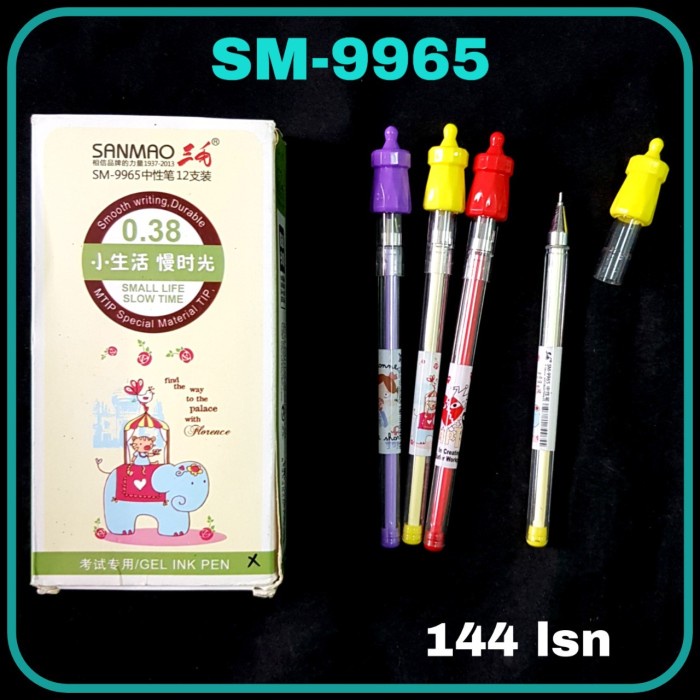 

PRO Pen Gel Fancy seri SANMAO (12 pcs) / Pulpen / Balpen - 9965