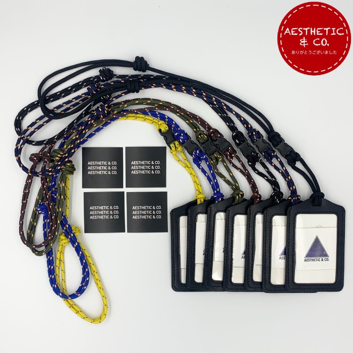 

Nametag Lanyard Id Card Name Tag Kulit Tali Paracord With Mini Buckle