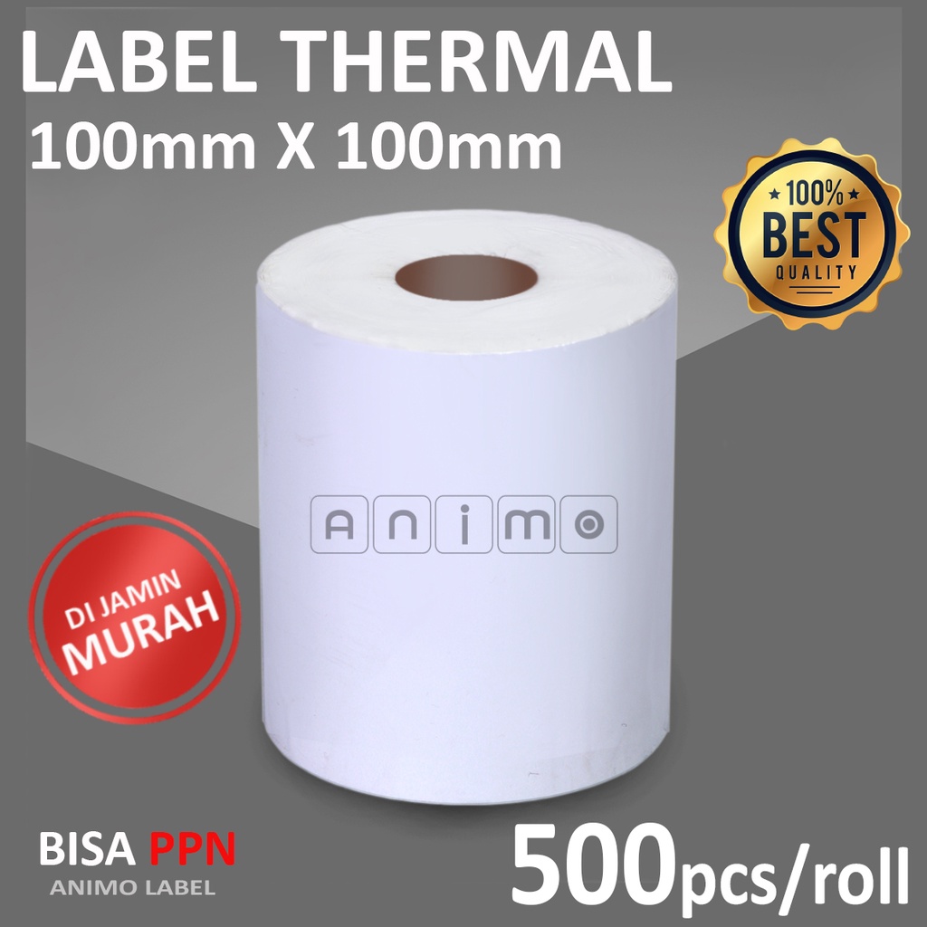 

LABEL THERMAL 100 X 100 isi 500 pcs- Label Barcode Direct Thermal 100X100 mm - Stiker Thermal 10 x 10 cm - isi 500 PCS