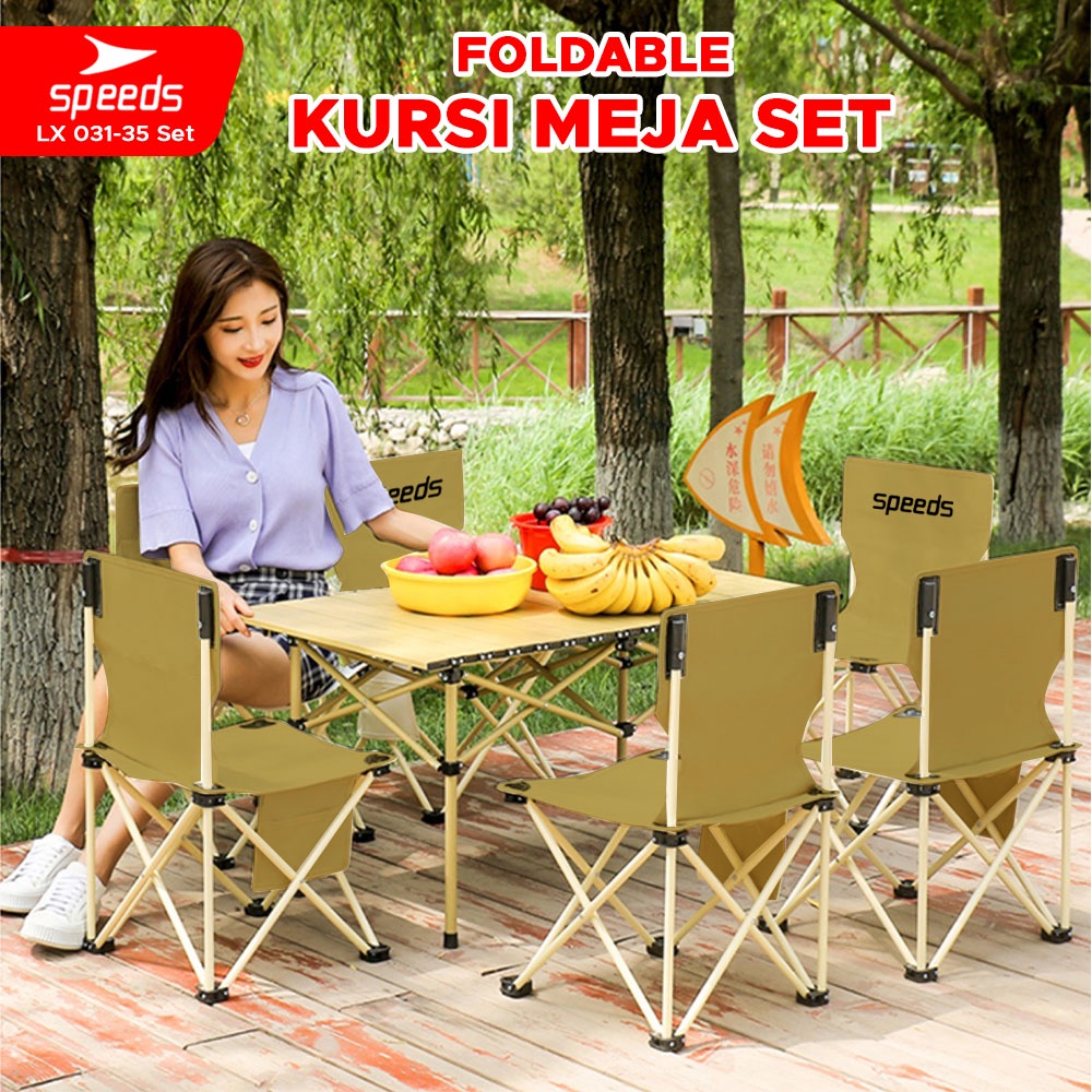 Jual SPEEDS Set Kursi Lipat Kursi Rekreasi Folding Chair Fold Table ...