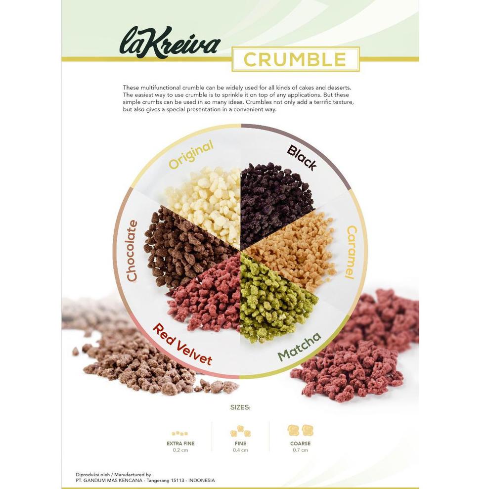 

៛ La Kreiva Crumble FINE Topping All Variant 100gr TERSEDIA HARGA GROSIR ね