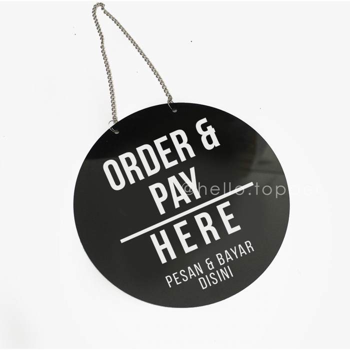 

SIGN ORDER & PAY HERE ACRYLIC SIGN TOKO SIGN BOARD