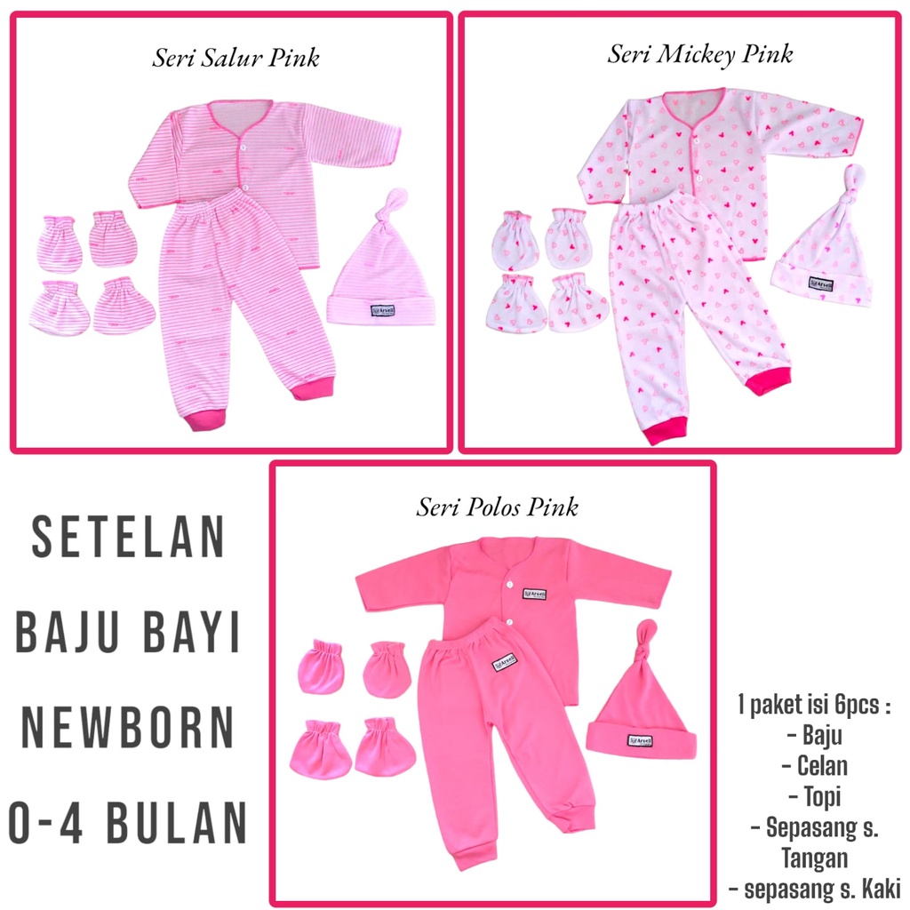 Paket Baju Bayi Newborn Setelan Baju Bayi Topi Sarung Tangan Bayi Baju dan Celana Panjang Baju Anak Cowok Cewek Satu Set Baju Bayi Oneset Setelan Baju Bayi Topi Kuncir Bayi