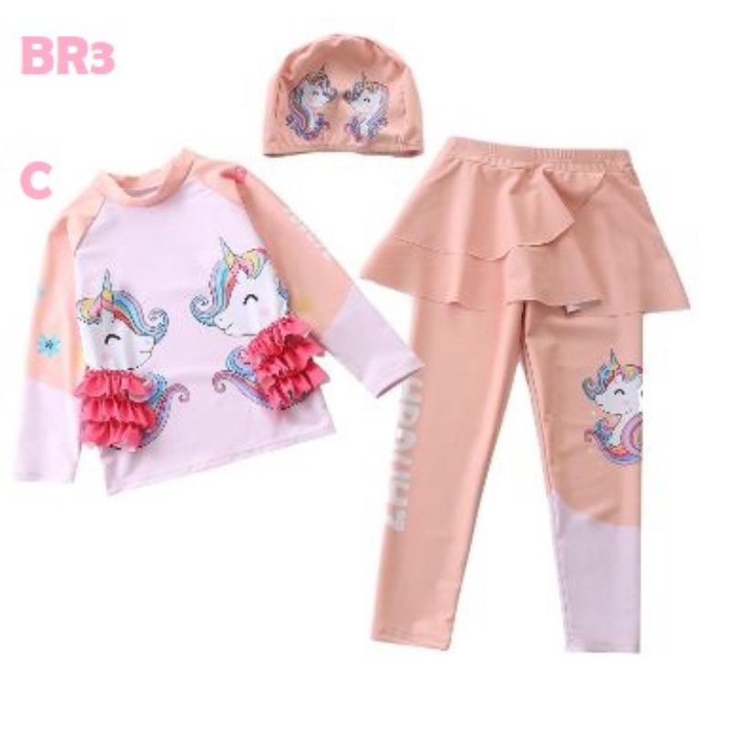 BAJU RENANG ANAK PEREMPUAN / BAJU RENANG GIRL / KACAMATA RENANG