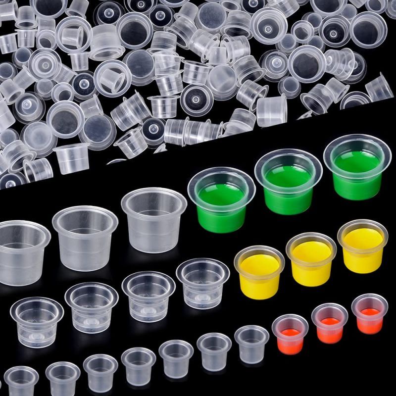 1000pcs Clear Tattoo Ink Cup Tattoo Tempat Tinta Tato Untuk Microblading Tattoo