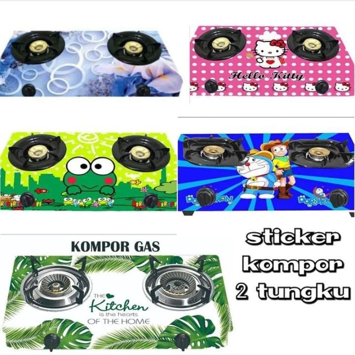 STIKER KOMPOR 2 TUNGKU BULAT&amp;KOTAK Ukuran 50x100 cm