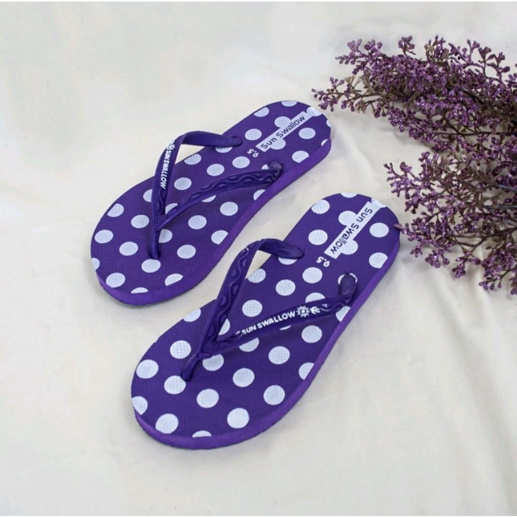 Sandal Japit Sun Swallow Polkadot/ Sandal jepit wanita/ Sandal murah