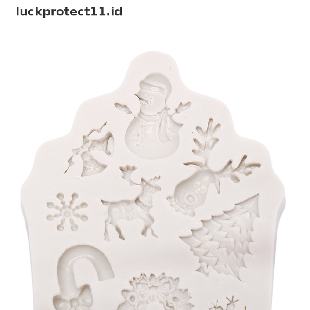 /Fashion Hot//// Silikon Pohon Natal Elk Snowman Snowflake Cutter Cetakan DIY Baking Kue Dekor.