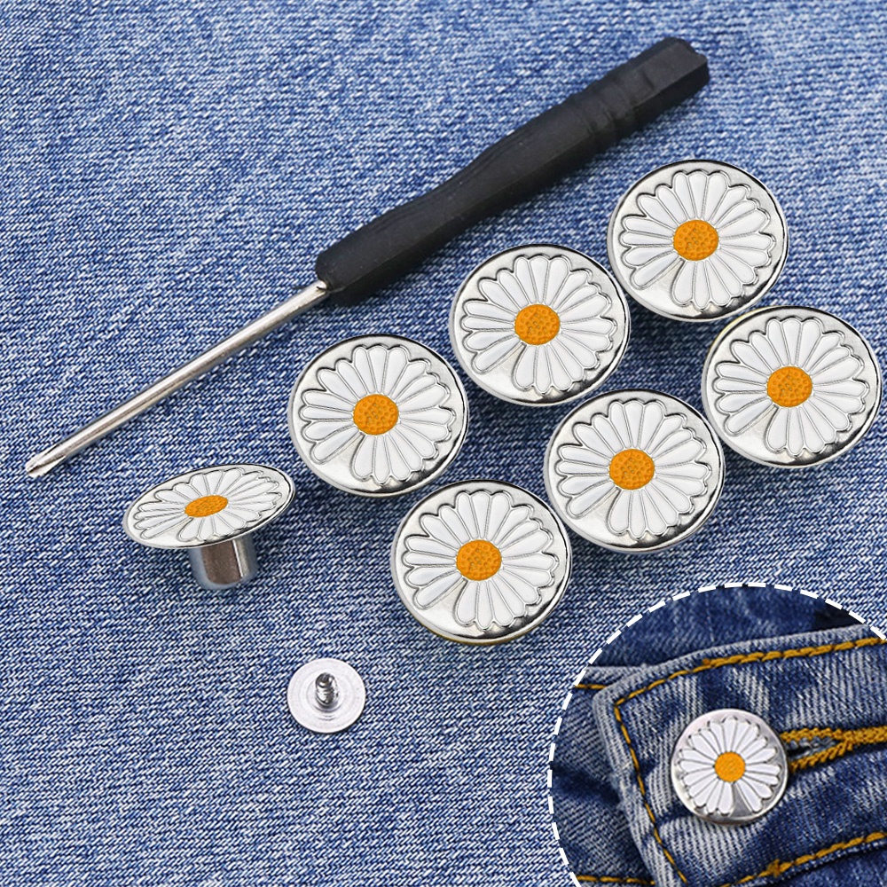 Tombol Logam Pengganti Mengencangkan Pinggang Extender Button Jeans Buttons Pins Fashion Untuk Celana Jeans Longgar Wanita Pria Perlengkapan Pakaian Jeans Bebas Jahitan Dilepas