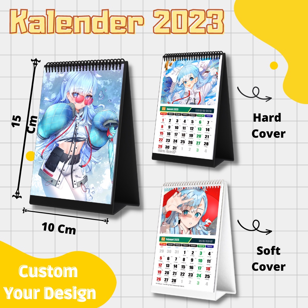 

Calendar / kalender meja 2025 Anime Vtuber Hololive Kobo / menerima Custom kalender