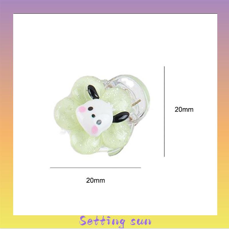 Jepit Rambut Bunga Transparan Cinnamoroll Kuromi Teenage Student Cartoon Sweet Hair Clip TN