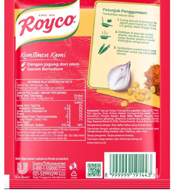 

➟ Royco Sup Krim Jagung 50 gr て
