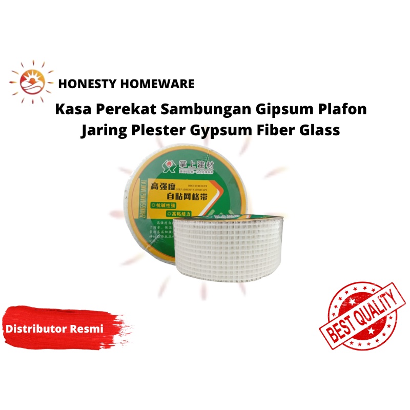 Kasa Perekat Sambungan Gipsum Plafon Jaring Plester Gypsum Fiber Glass
