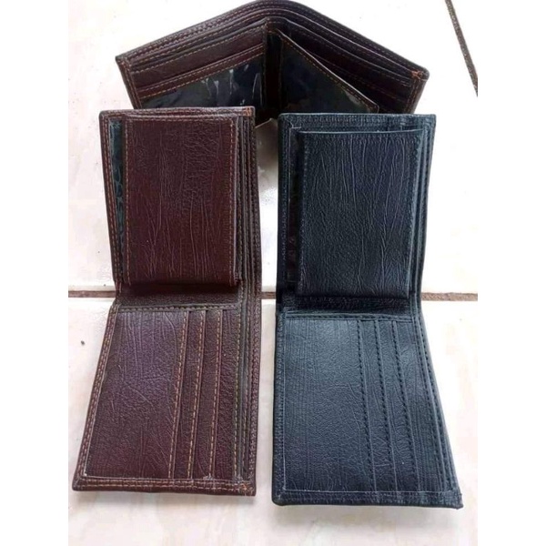 Dompet kulit sintetis motif serat kayu