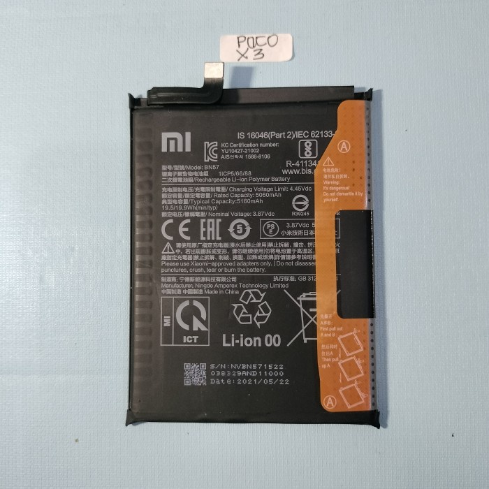 Batre Poco X3 original Batre poco x3 pro original copotan