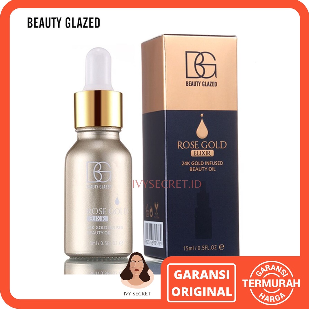 Beauty Glazed Rosegold Elixir 24K Infused Beauty Oil Serum Gold Serum Moisturizer Serum Anti Aging Serum Beauty Glazed