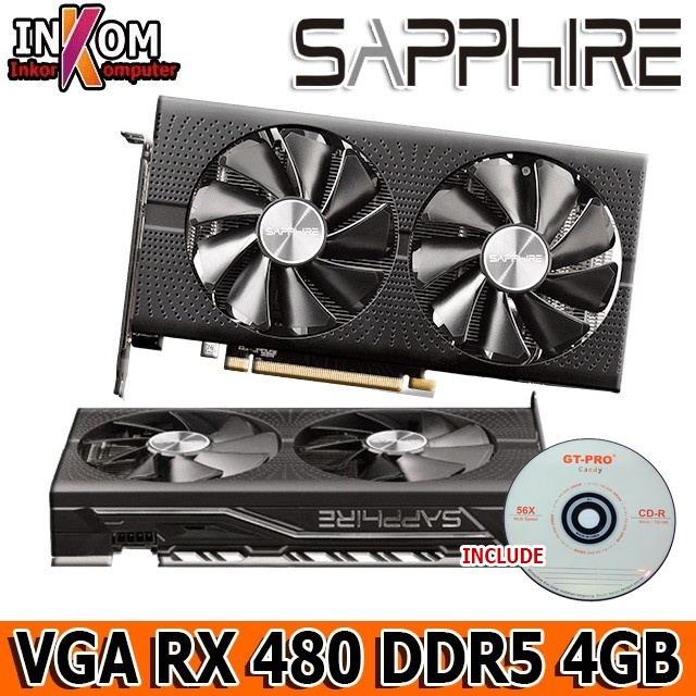 VGA RX 480 AMD RADEON SHAPPIRE DDR5 4GB 256 BIT / VGA RX 480 GAMING