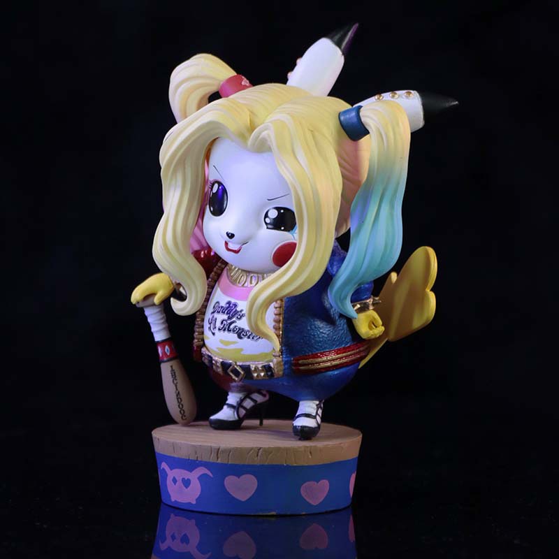 Pokémon Figure Pikachu Cosplay The Joker Harleen Quinzel Couple Film Kartun Venom Pokemon Action Figure Mainan