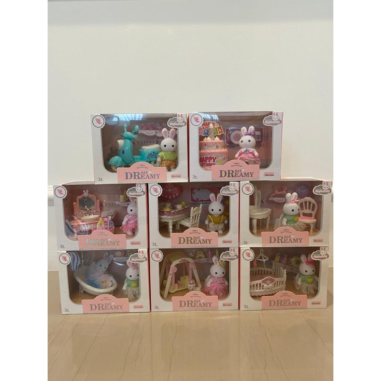 Mainan Boneka Rumah Rumahan Playhouse Doll Boneka Kelinci Pretend Play Mainan Rumah Rumahan Mainan