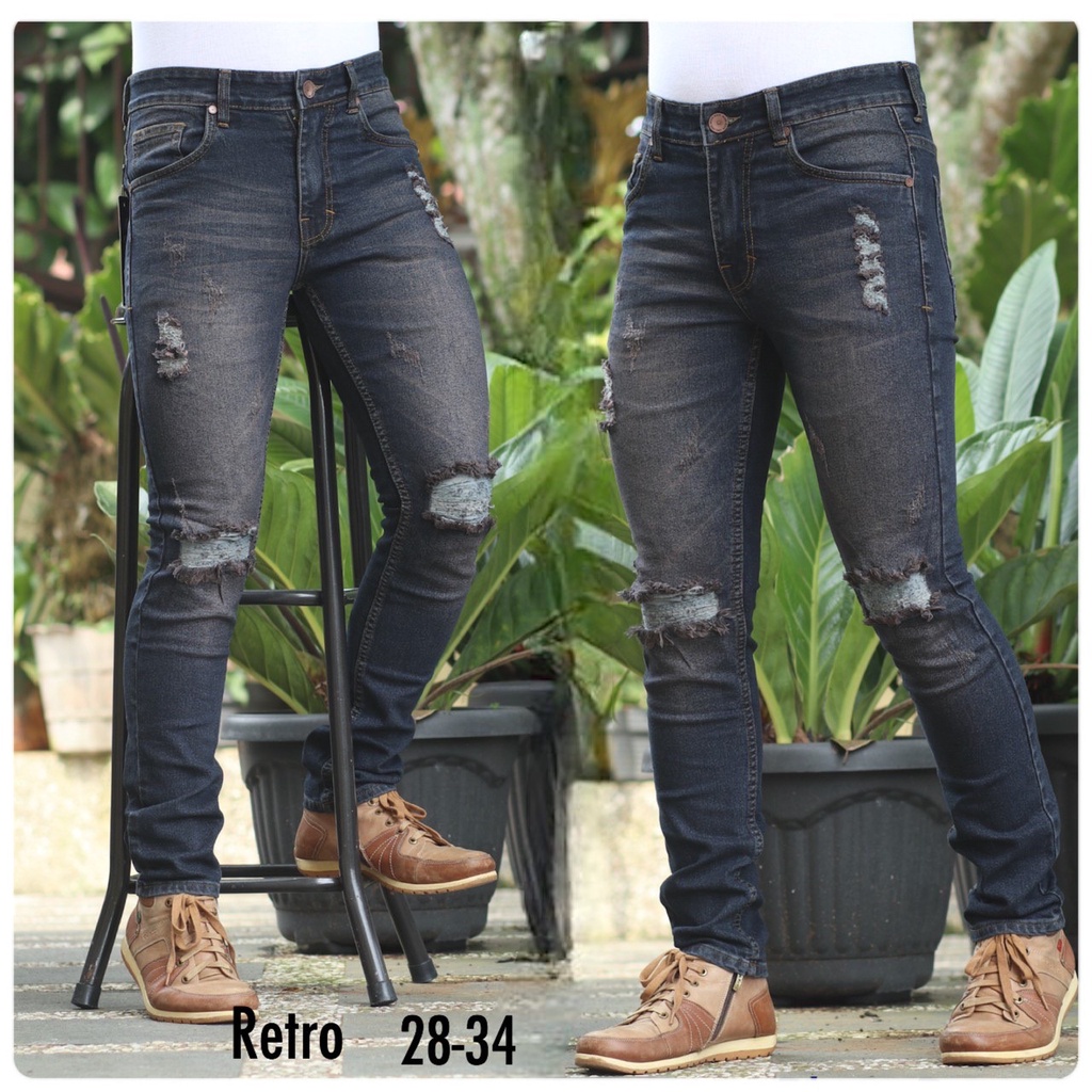 Celana Jeans sobek cakar pria dewasa - jeans kekinian - celana pria motif sobek cakar