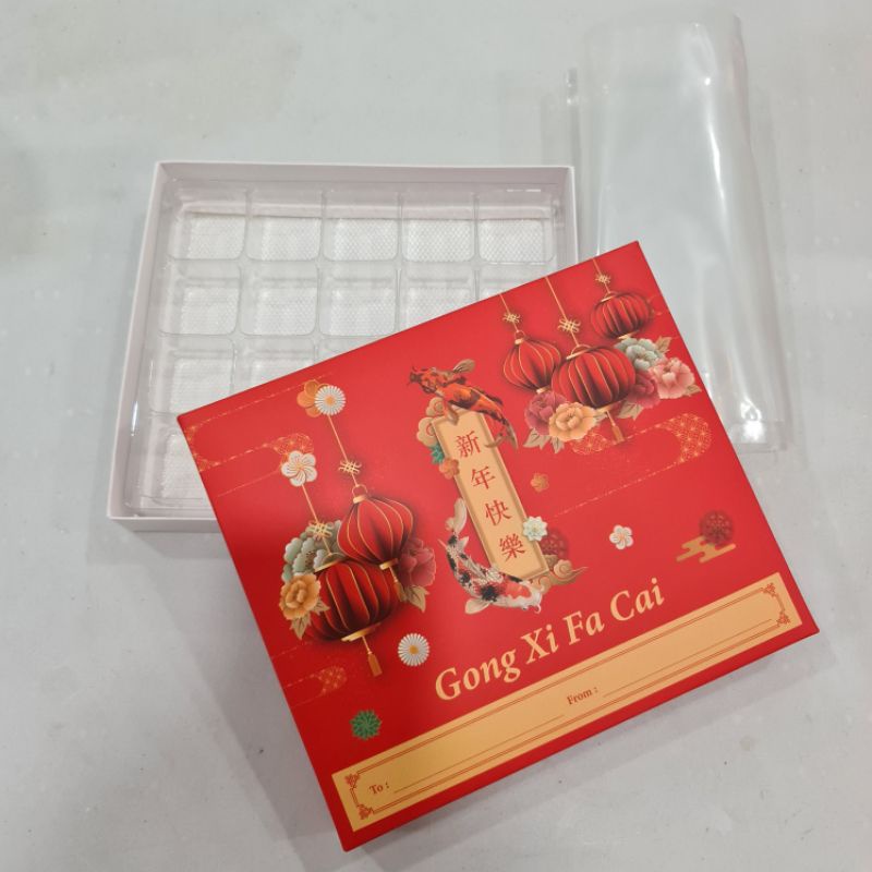 

Box Nastar Sekat Imlek 20/30 Hole (Per 10pc). Packaging Nastar Sekat