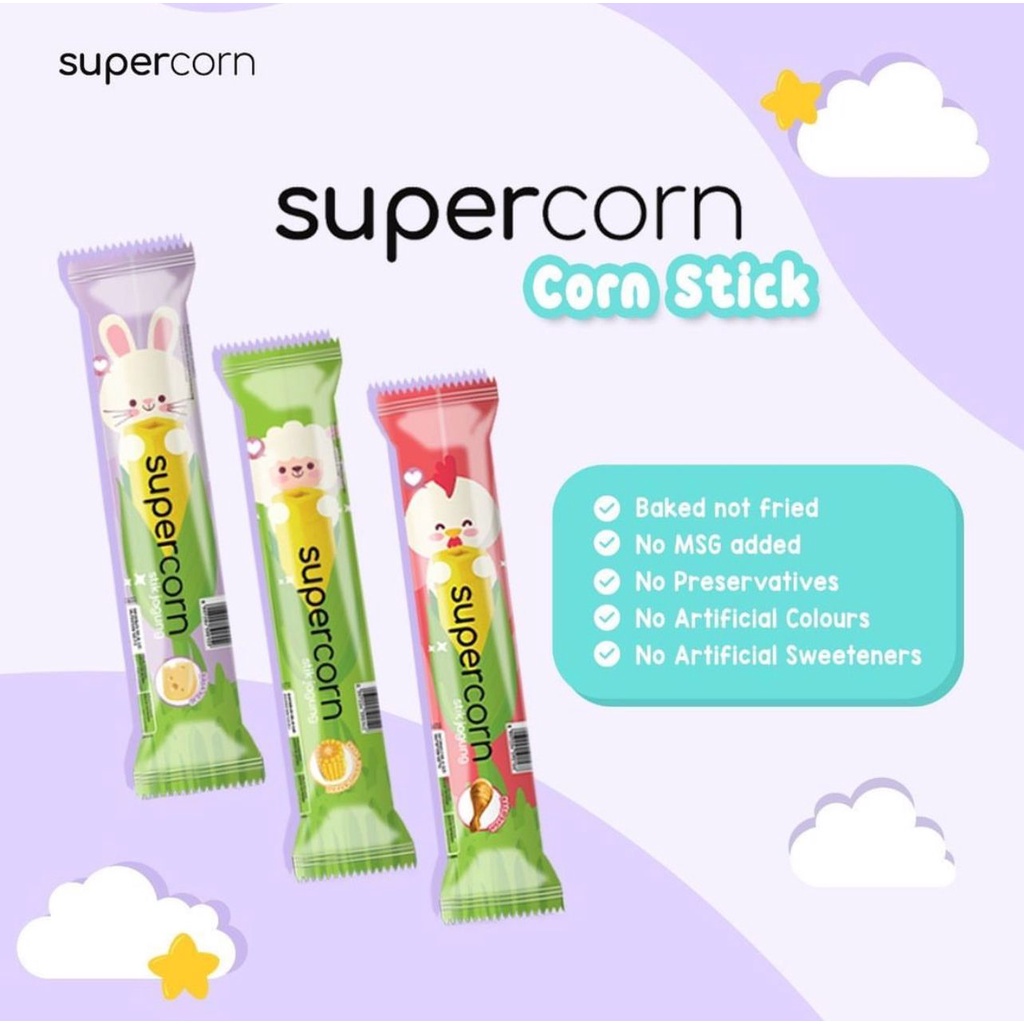 ECER Supercorn Super Corn Camilan Anak Bayi Balita Sehat Jagung Corn Stick Stik Jagung Ayam Keju Chicken Cheese 12m+