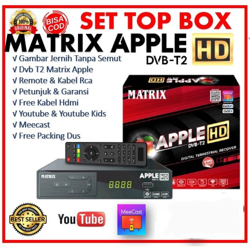 DIGITAL TV MATRIX APPLE HD DVB T2 SET TOP BOX hdmi DVBT2 STB WiFi