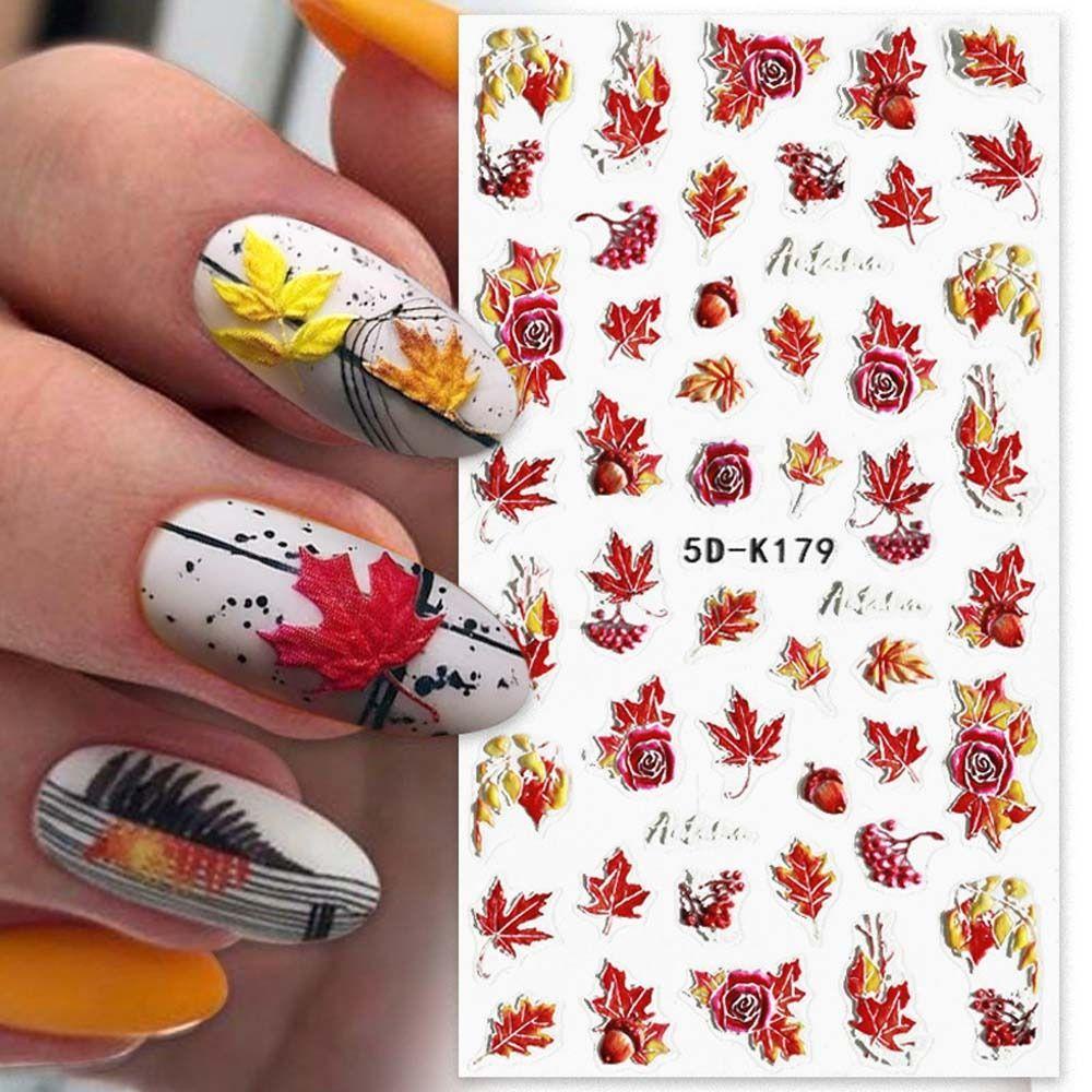 Mxbeauty Musim Gugur Stiker Kuku Fashion Perekat Diri Bronzing Cinta Hati Kupu-Kupu Manikur Aksesoris Nail Art Dekorasi