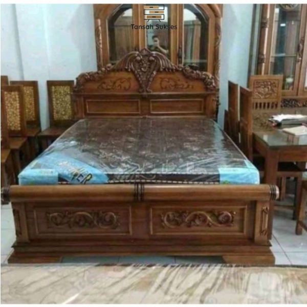 TEMPAT TIDUR DIPAN PELURU KAYU JATI - 160X200CM BEST SELLER