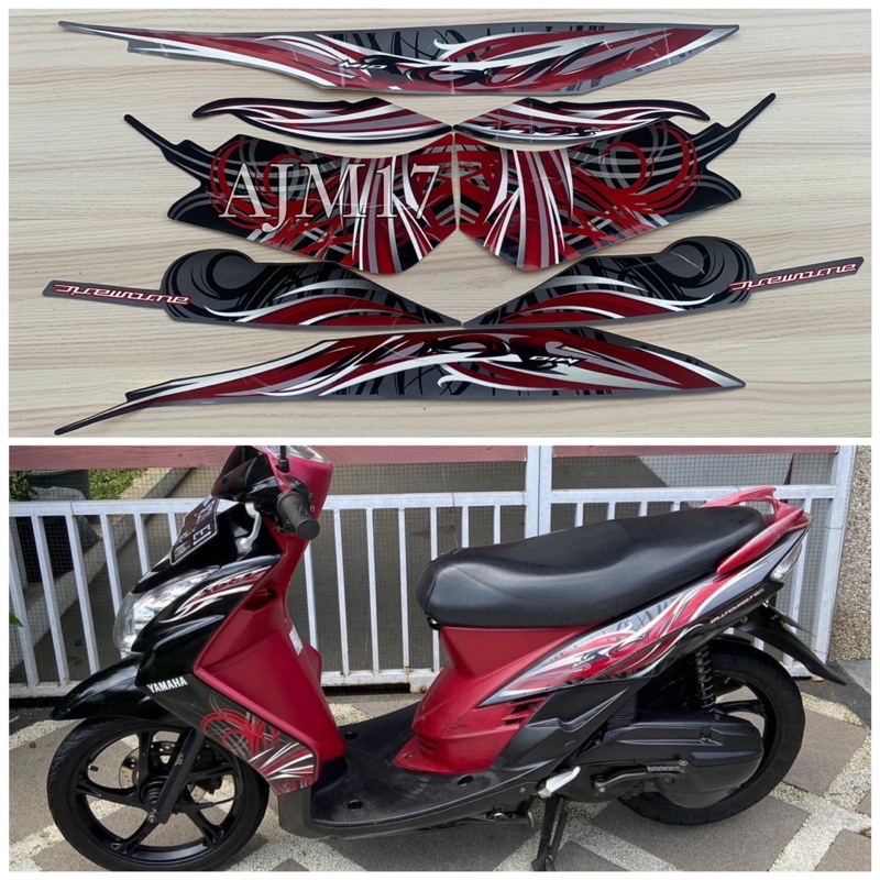 STIKER STRIPING MIO SOUL 2009 HITAM