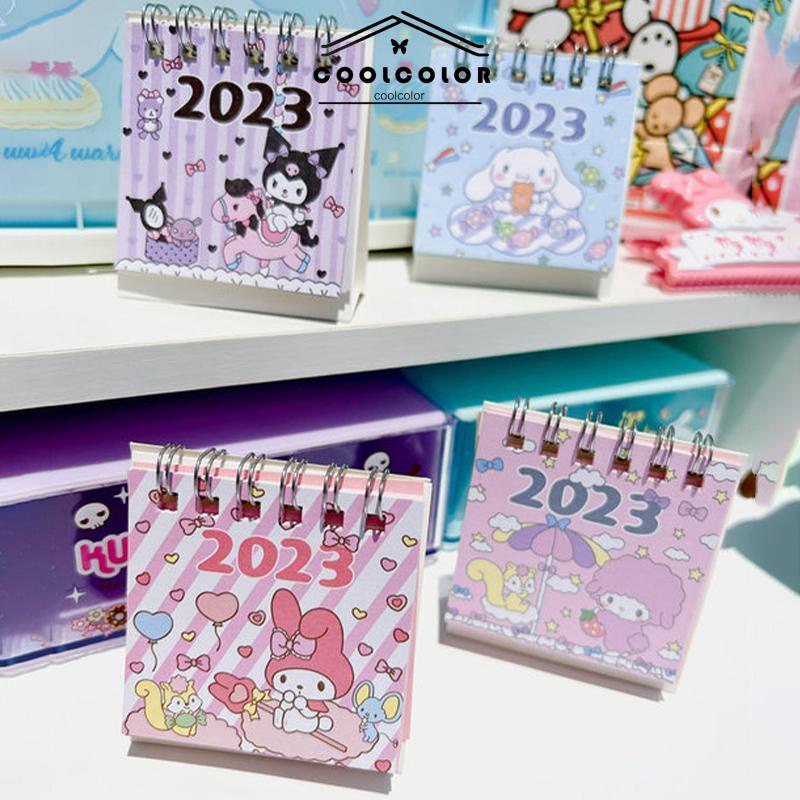 COD❤️Kalender Meja Mini 2023  Lucu Vertikal  Anjing Kuromi Cinnamoroll  Kalender Kecil- cl