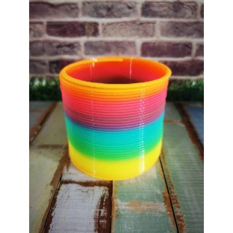 [BISA COD] Rainbow spring sedang mainan per pegas pelangi slinky 4.5 x 5