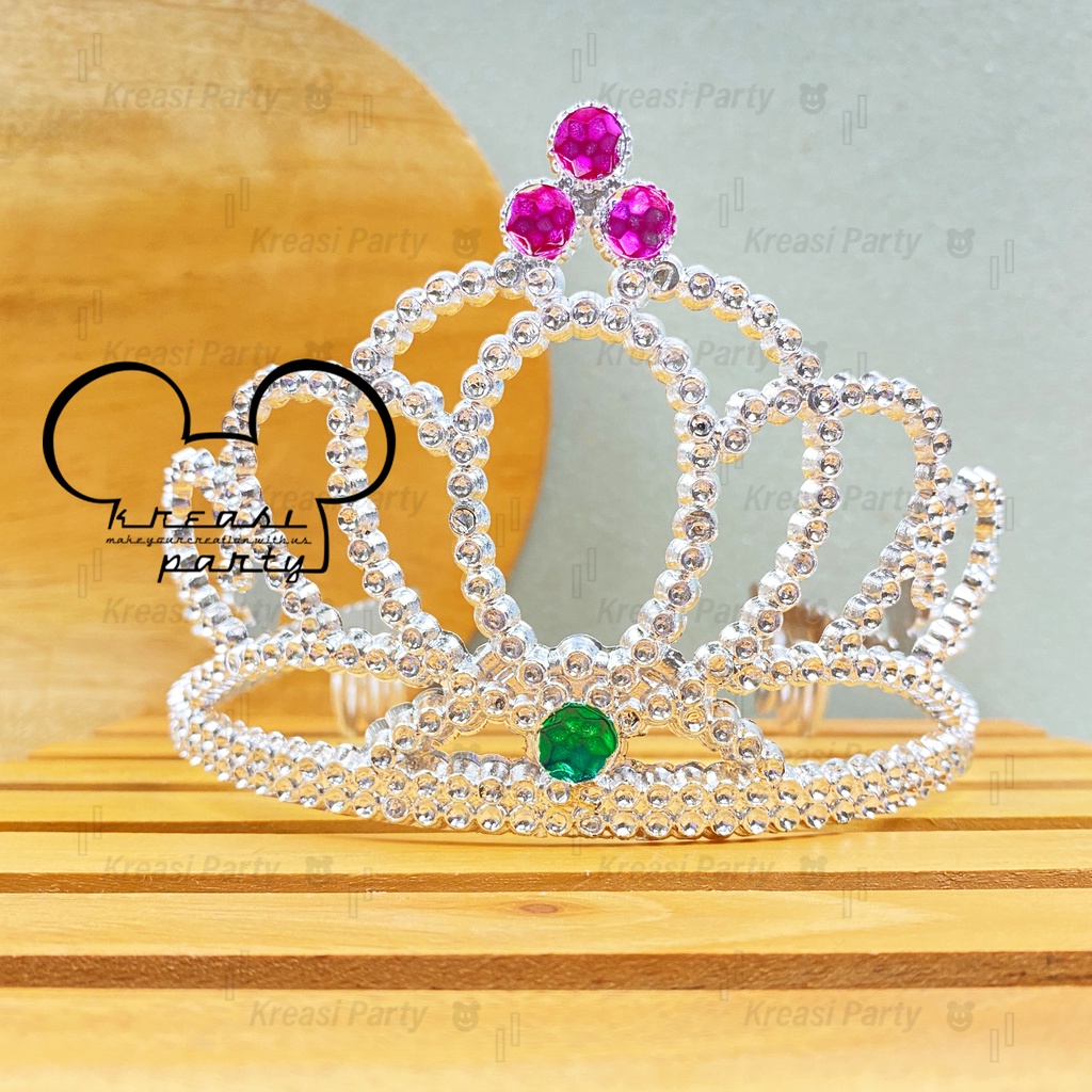 Mahkota Tiara Silver Kecil #4 / Mahkota Pesta / Mahkota Ultah / Crown