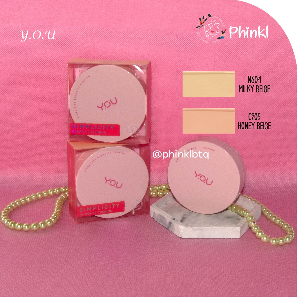 `ღ´ PHINKL `ღ´  Y.O.U SIMPLICITY Glowy CC CUSHION  | COMPLEXION NATURALLY | bedak cair