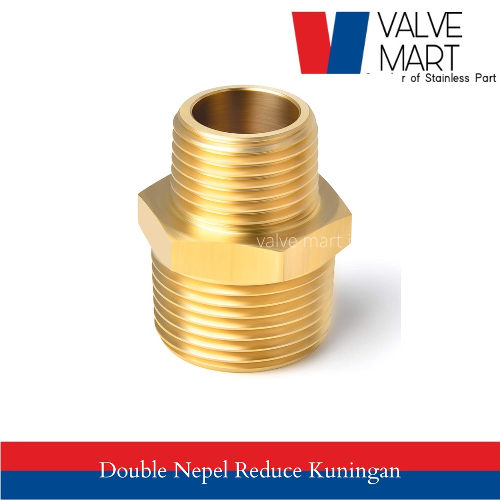 Double Nepel Reduce Kuningan 1/4" x 3/8"