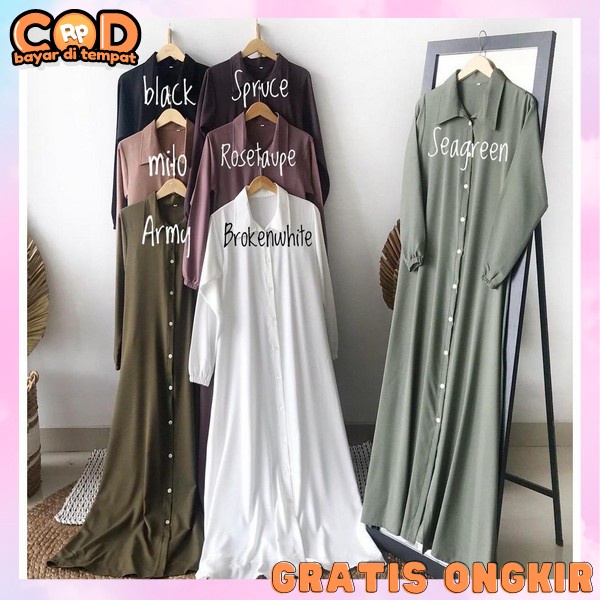 Baju Dress Polos Ibu Ibu Games Kekinian Bsju Ibu2 Pengajian Mewah Gami Ibuk Busui Pesta Elegan Gsmis