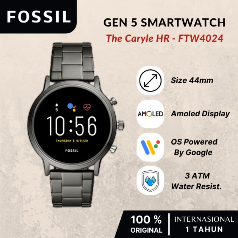 Smartwatch Fossil Pria - Fossil Smartwatch Gen 5 FTW4024 ORIGINAL Garansi Resmi