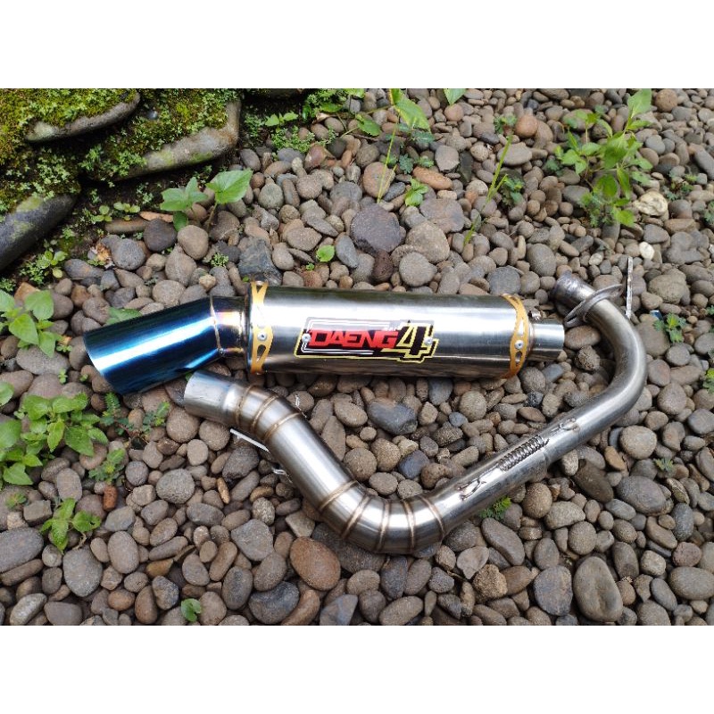 knalpot daeng boskuu (full sistem)inlet 38,pnp,all beat,mio,sporty,mio,soul
