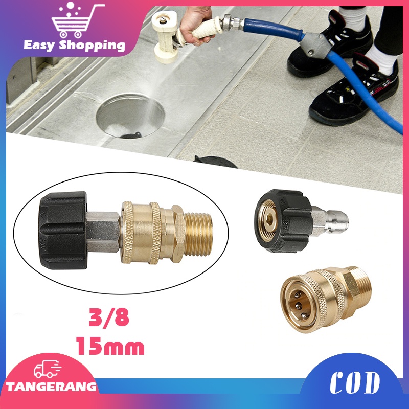 Quick Connect Kit Brass M22 15mm Female Swivel Dan M22 Male Fitting Pressure Washer Adapter Set