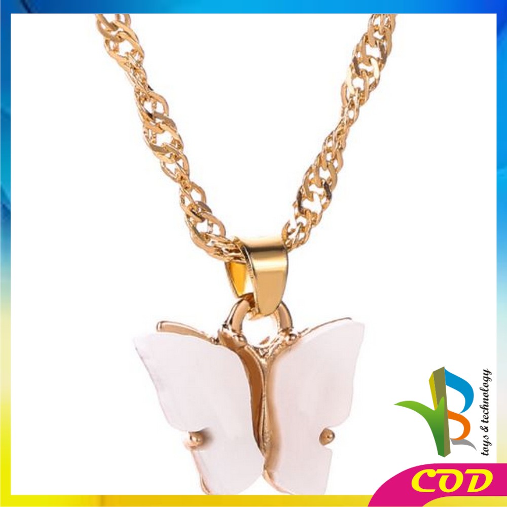 RB-K76 Kalung Kupu Kupu Butterfly Kalung Rantai Akrilik Kupu Kupu Korean Fashion Kalung Rantai Wanita Aesthetic Import Ala Korea