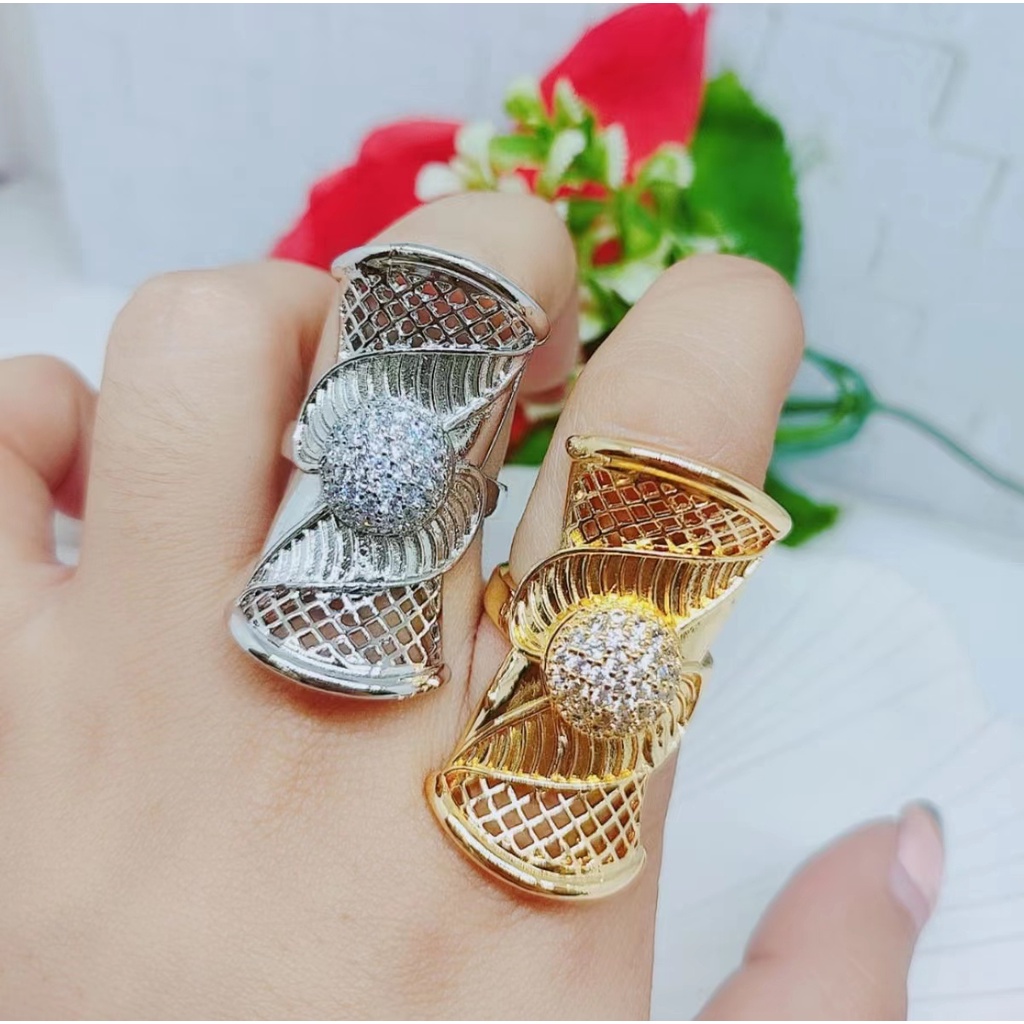 Cincin Xuping Lapis Emas 24K Perhiasan Wanita Jewelry K030