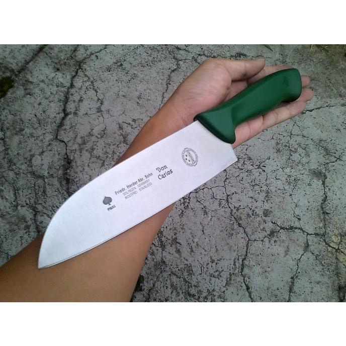 santoku knife pisau herder cap garpu 7" solingen germany 8641-7