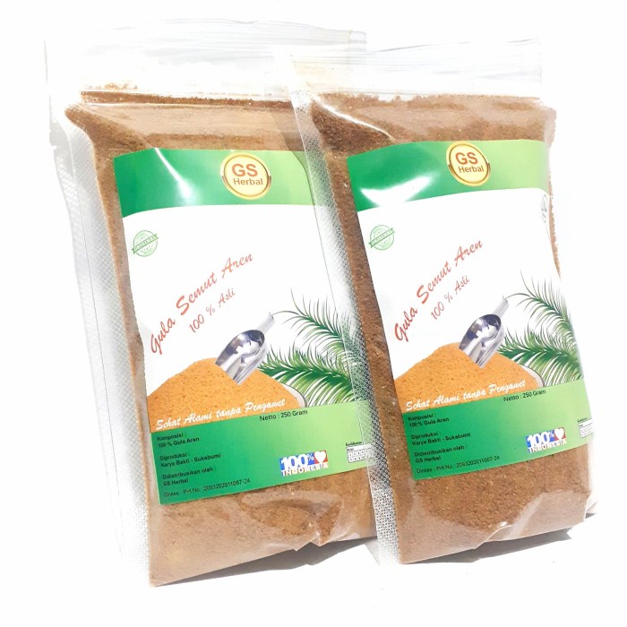 

GULA AREN BUBUK ORGANIK SERBUK ASLI PALM SUGAR KRISTAL KERING 250 GRAM MANJUR