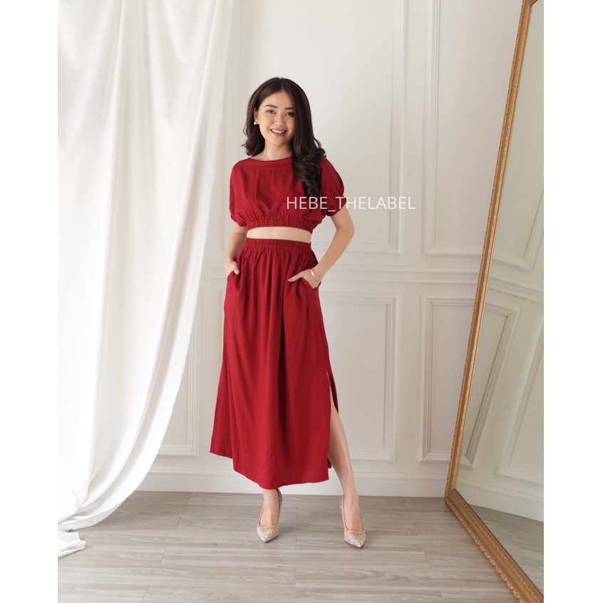 Miyo Set - Atasan Skirt Setelan Wanita Crop Top